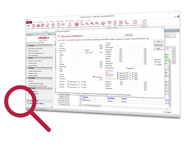 Meffert Recruiting Suite®: Bewerbermanagementsystem mit effizienten Such- und Selektierfunktionen